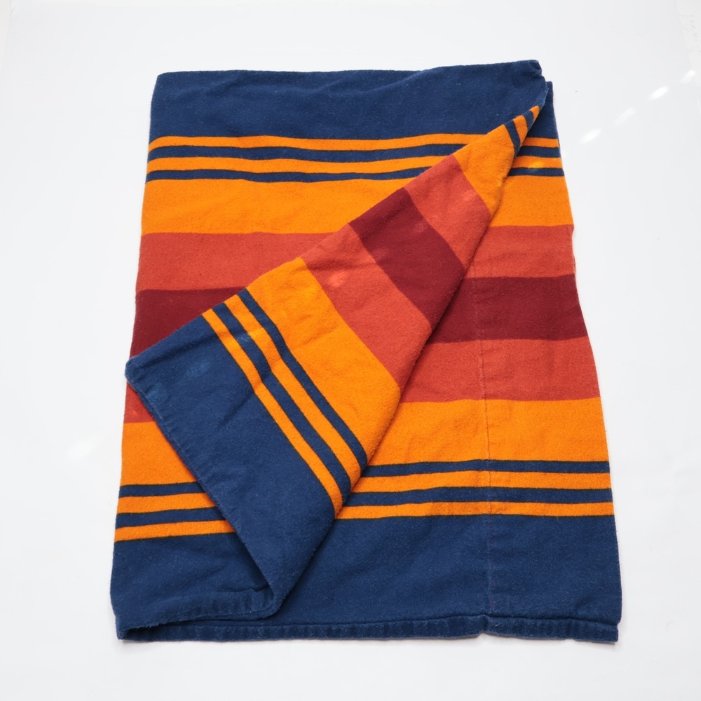 Pendleton Striped Cotton Pillow Case Queen Blue Orange Red 73A522.K13